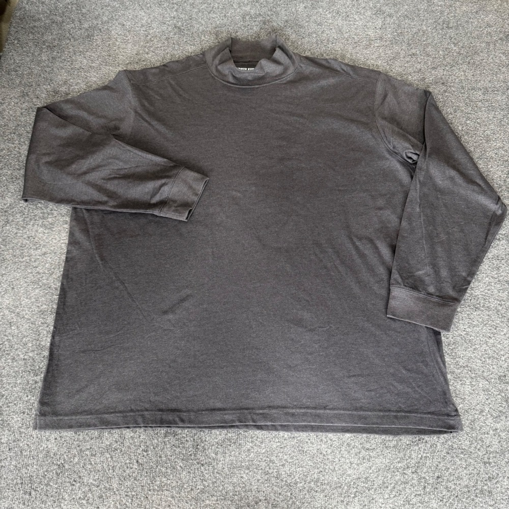 Duluth Trading Co Mens 2XL Relaxed Fit Longtail T Mock Neck Shirt Gray Casual